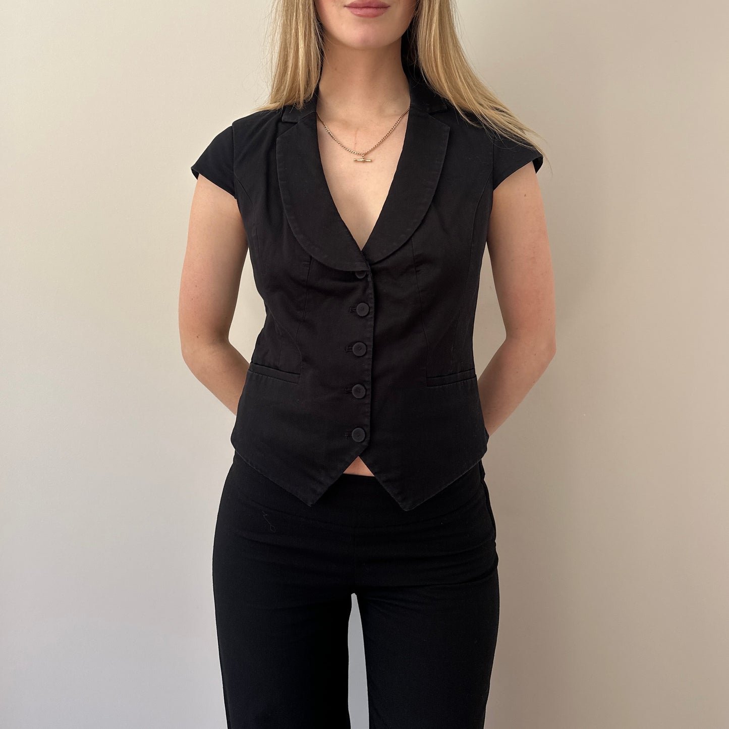 Vintage black waistcoat top