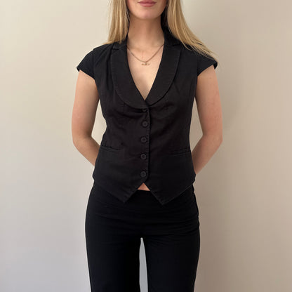 Vintage black waistcoat top