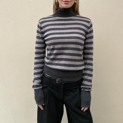 Vintage stripe turtle neck jumper