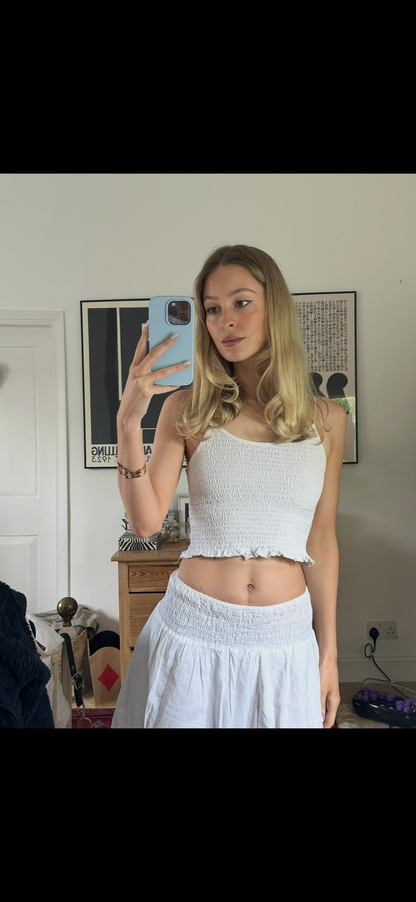 SALE Vintage white midi skirt