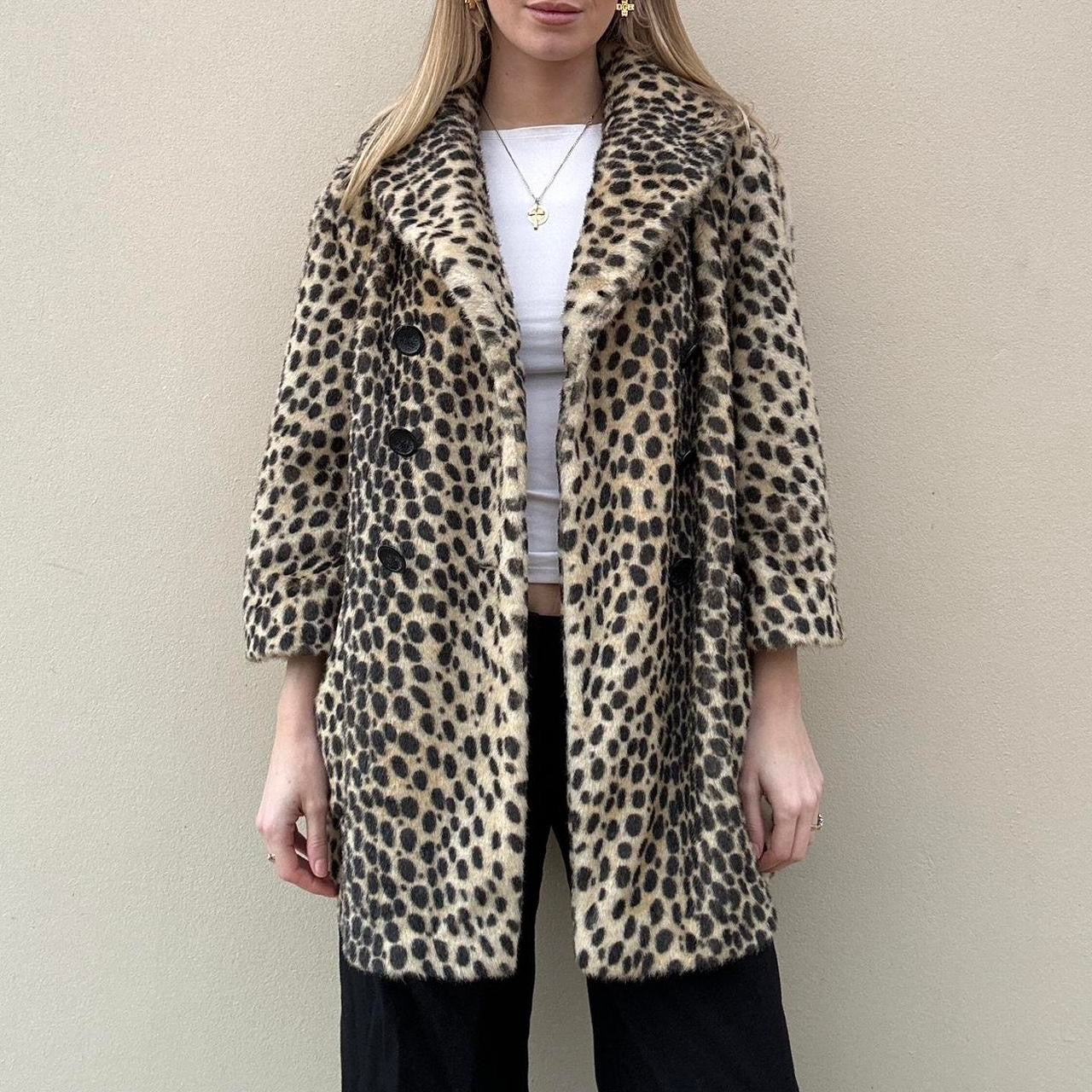 Faux leopard coat