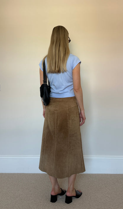 Vintage real suede skirt