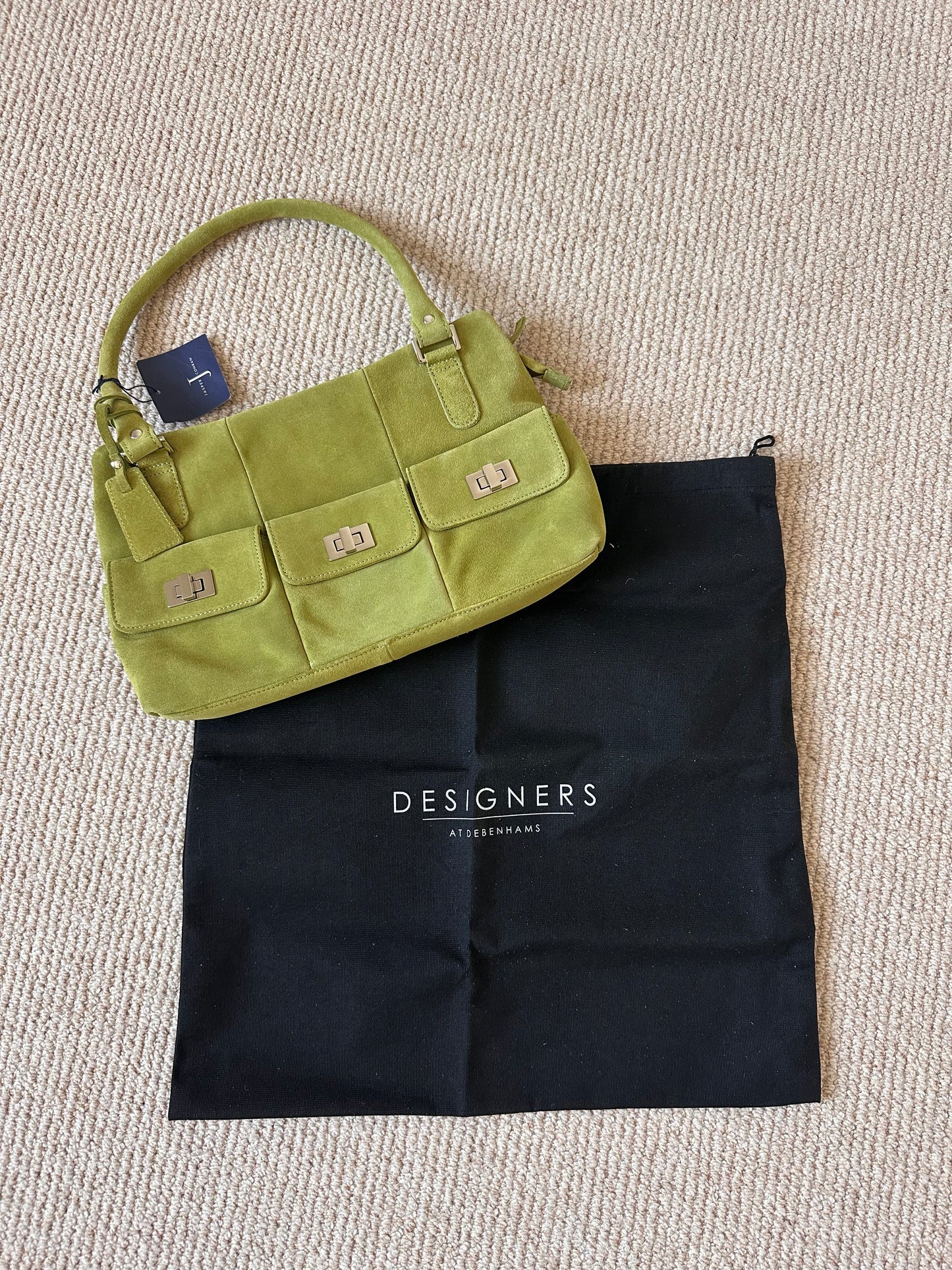 Vintage Suede Lime Green Bag