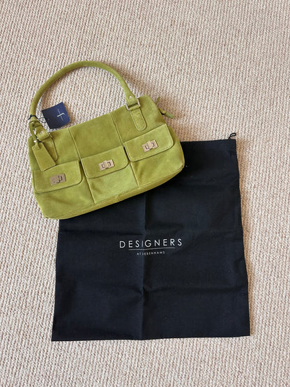 Vintage Suede Lime Green Bag