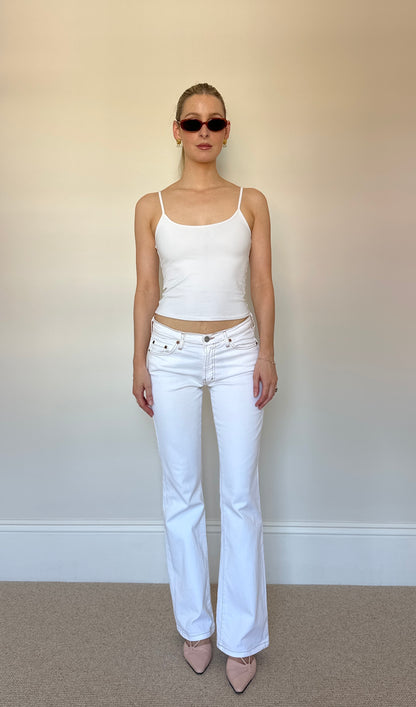 Vintage white low waisted flare jeans