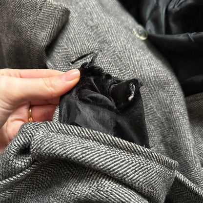 Vintage herringbone funnel neck coat