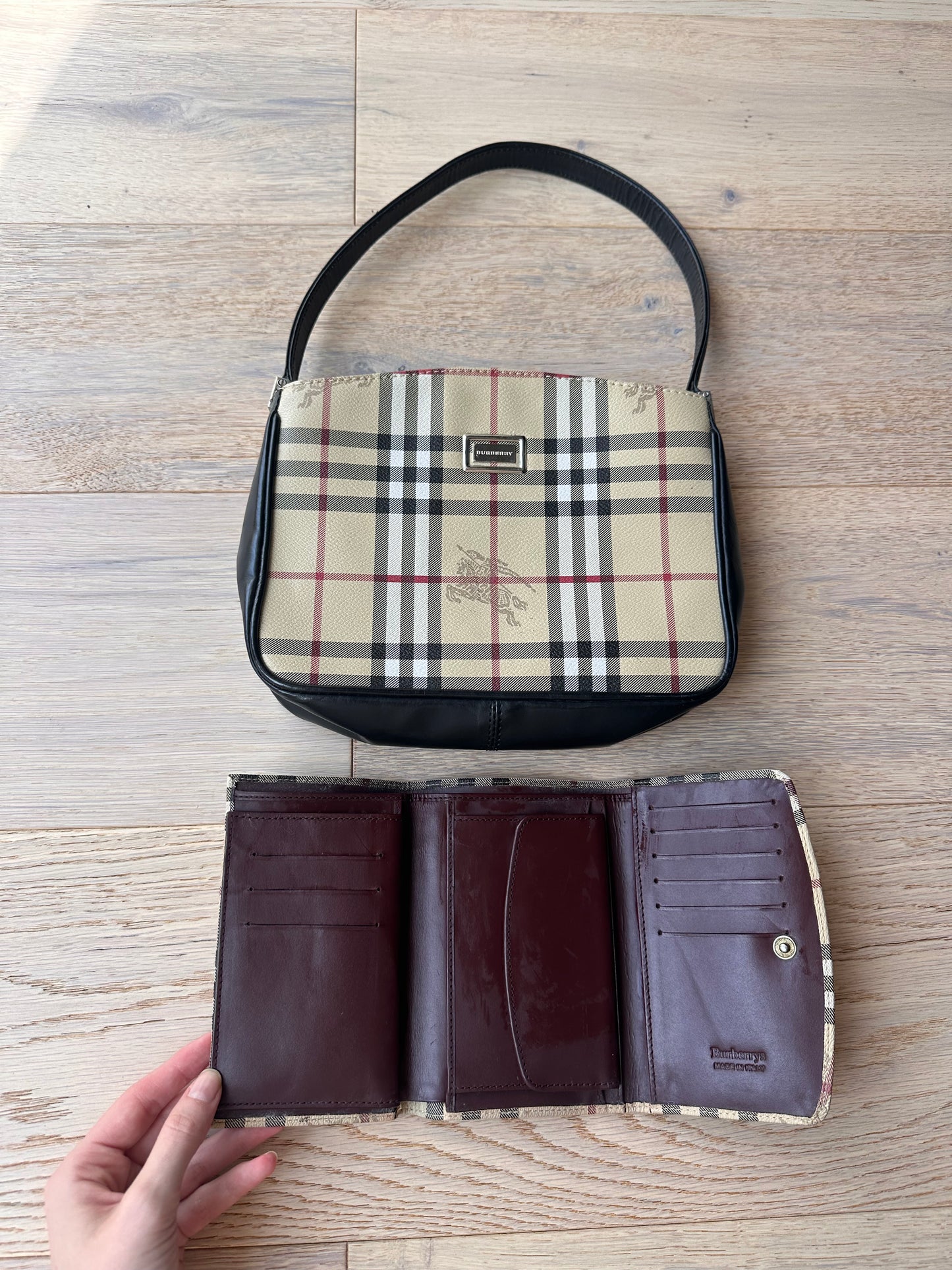Vintage nova check bag and purse