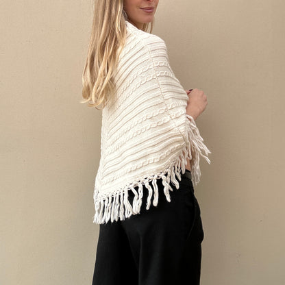 Vintage cream poncho
