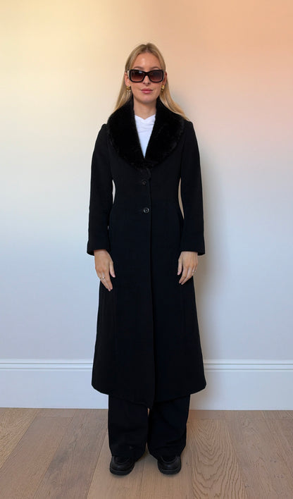 Vintage Wool & Cashmere fur collar jacket