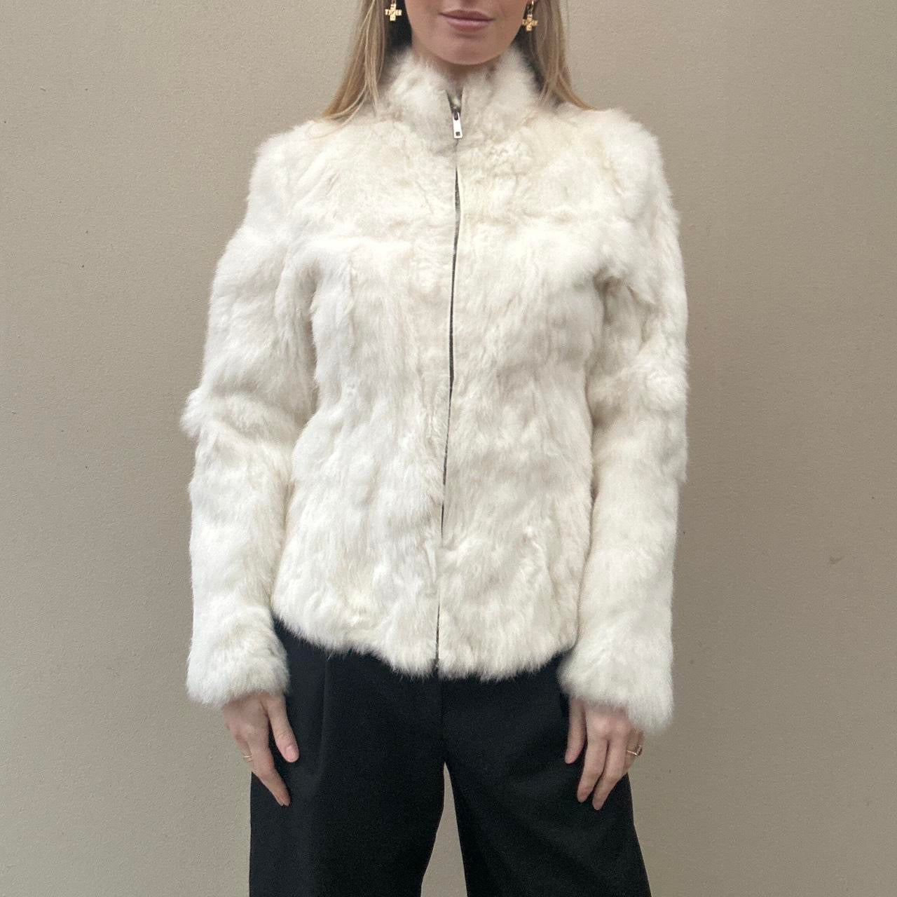 Vintage white fur jacket