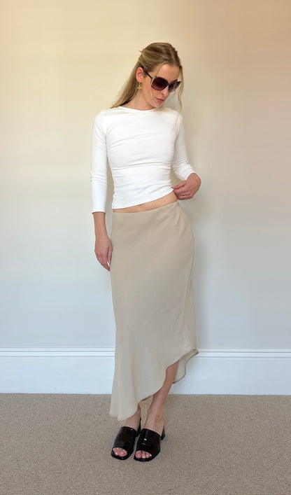 Vintage asymmetrical beige skirt