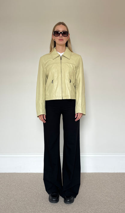 Vintage Cream leather Jacket