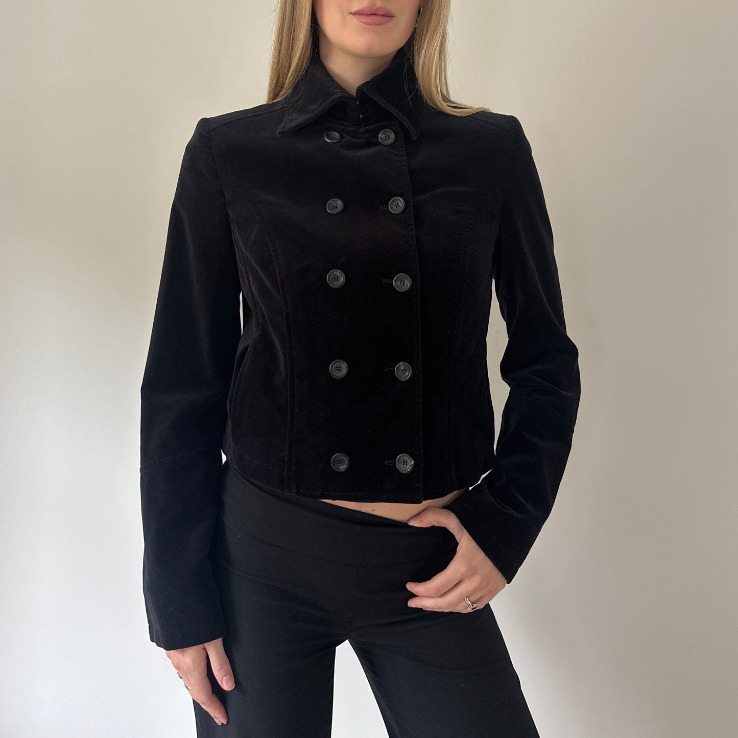 Vintage velvet double breasted jacket