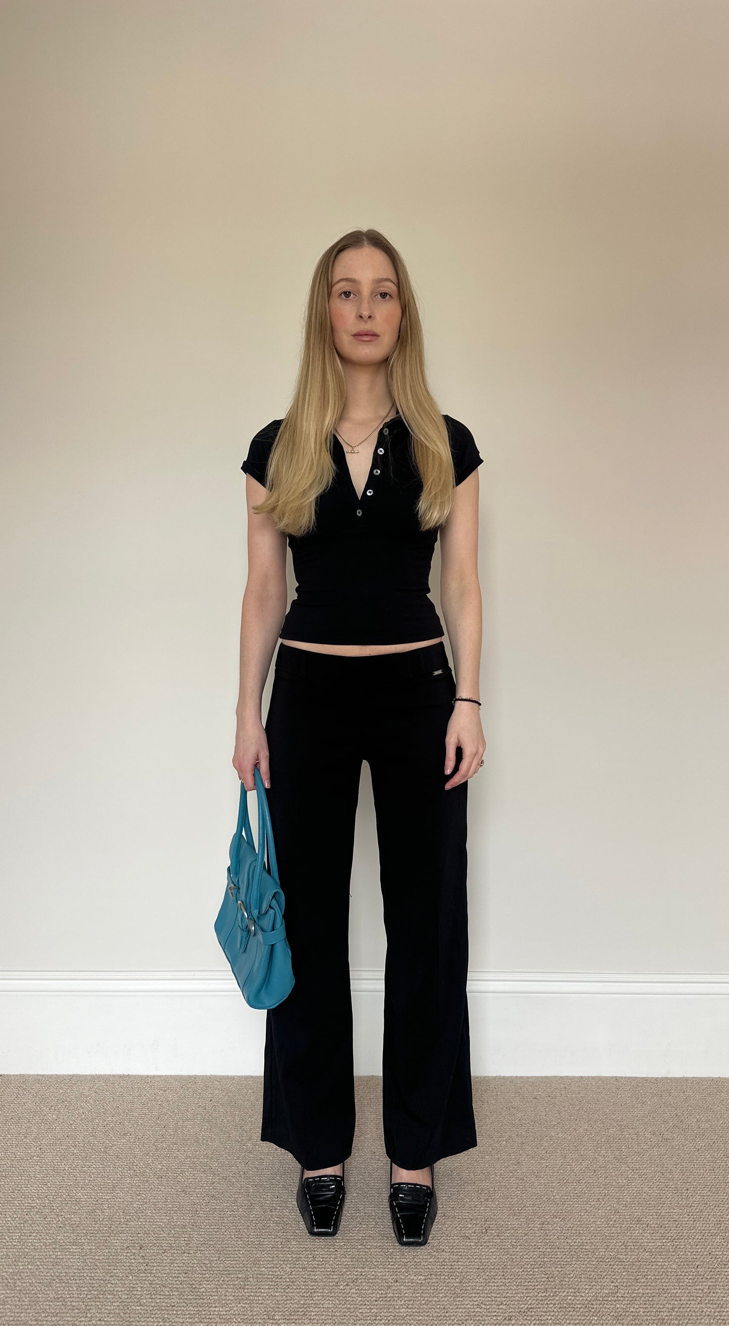Vintage black low waist trousers