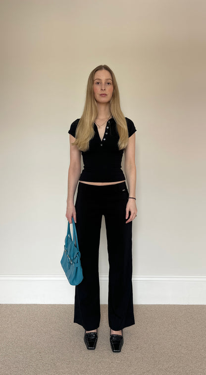 Vintage black low waist trousers