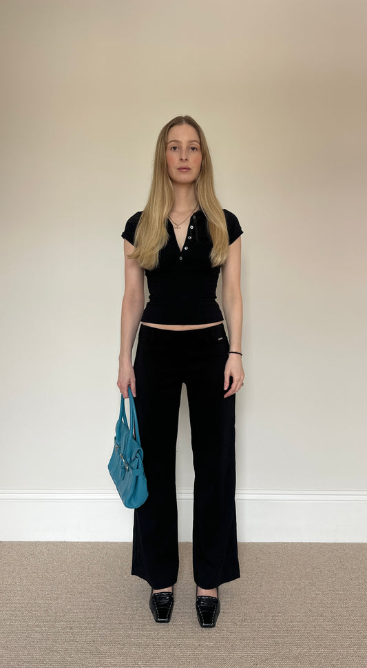 Vintage black low waist trousers