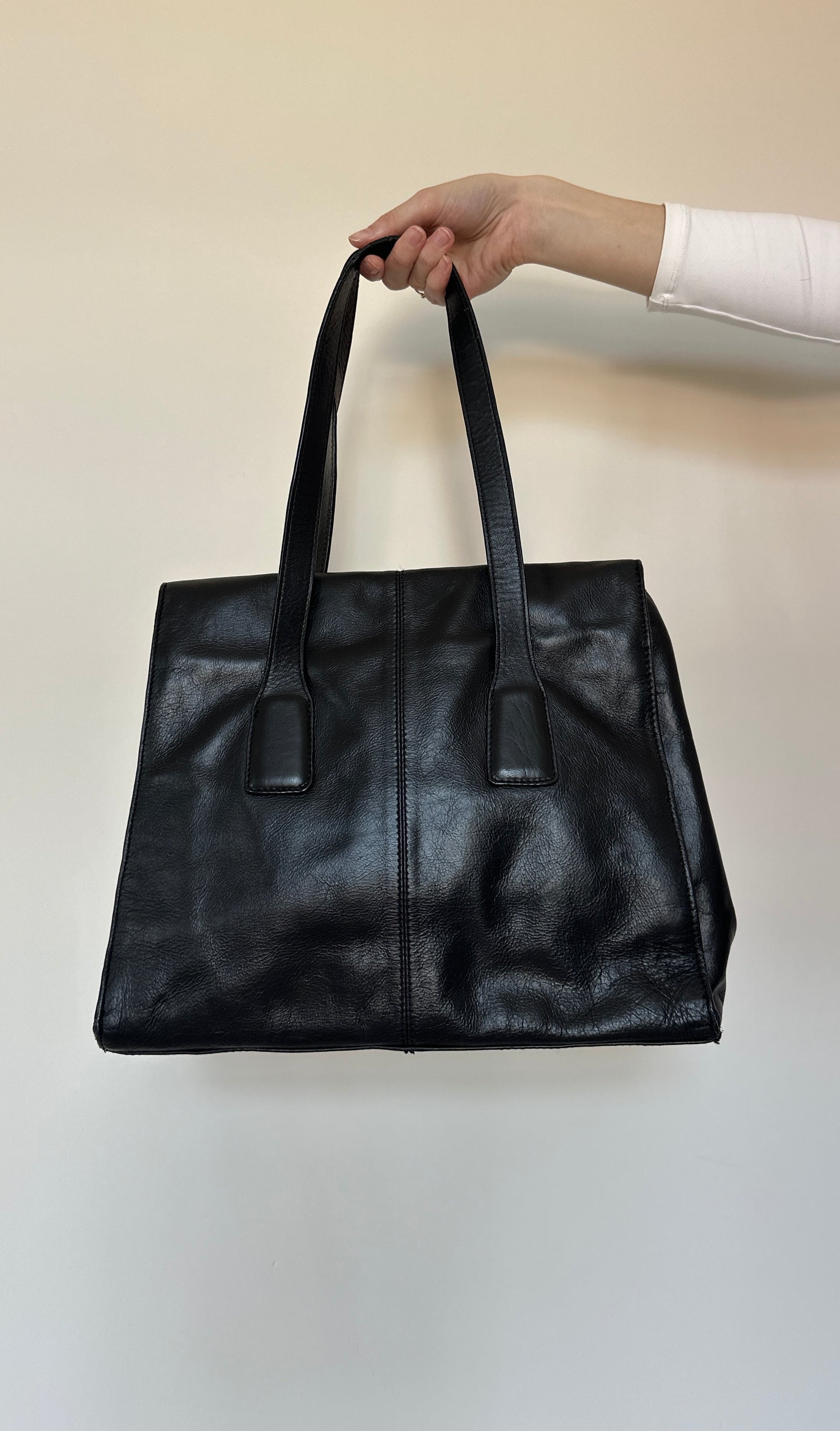 Vintage leather & pony skin bag