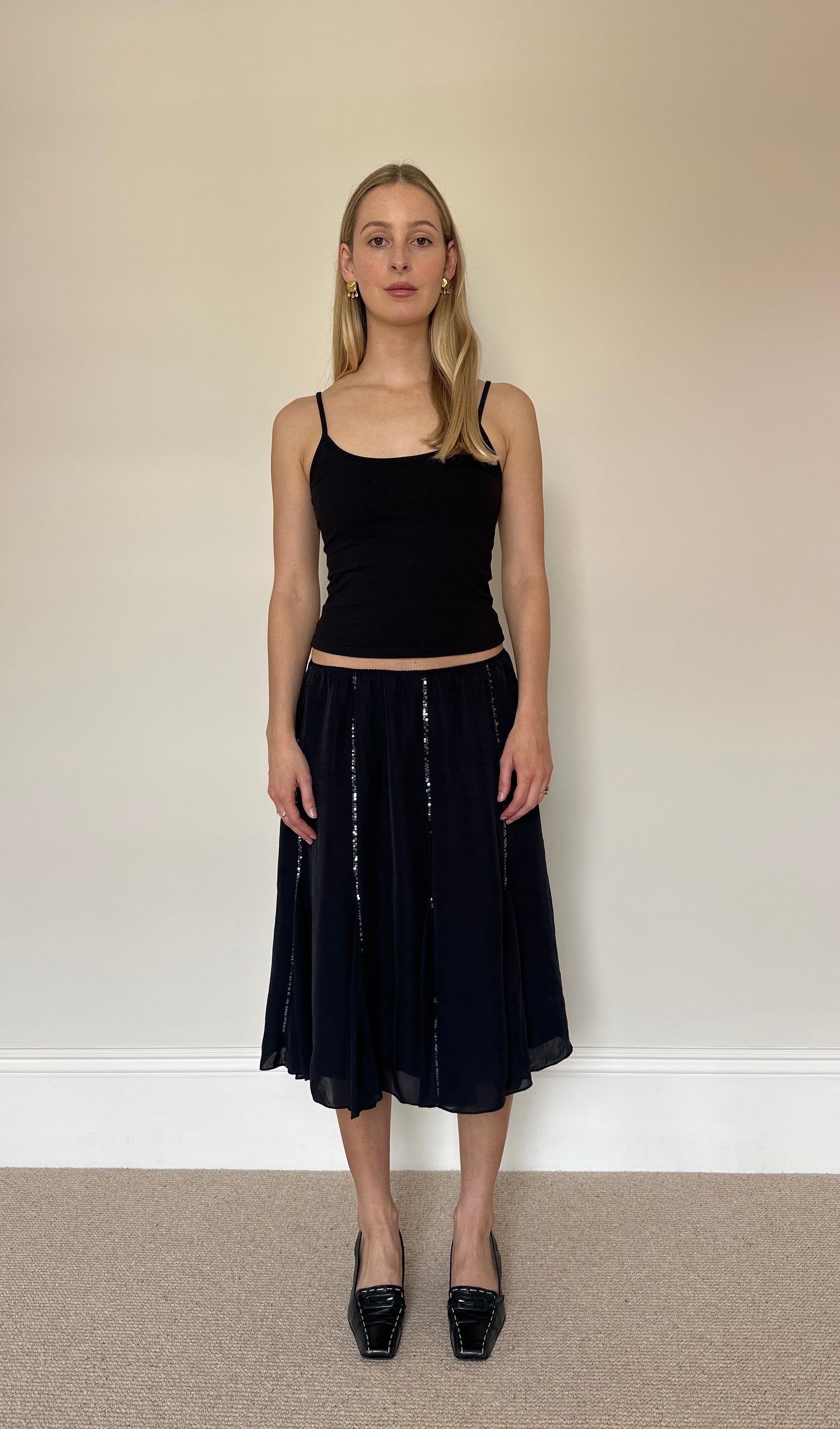 100% Silk Sequin Skirt