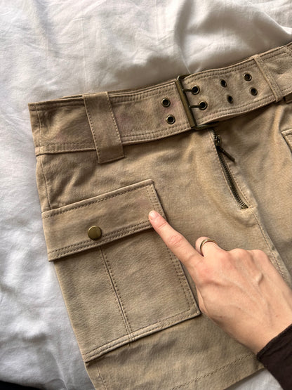 Vintage suede mini skirt