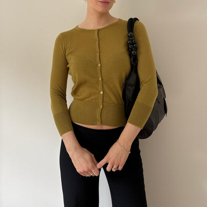 Vintage chartreuse Hobbs cardigan