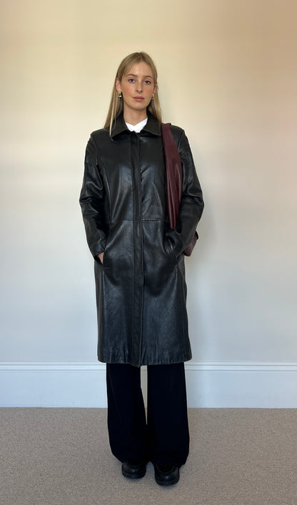 Vintage Leather Trench Coat
