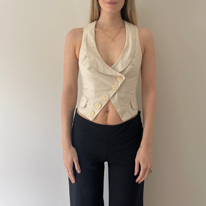 Vintage asymmetrical waistcoat top
