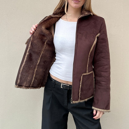 Faux suede brown jacket
