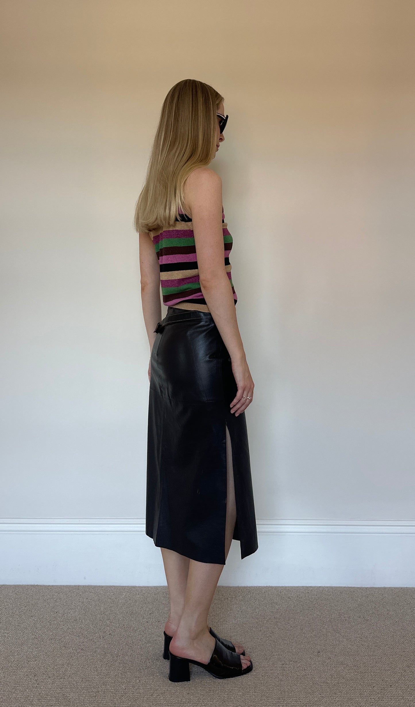 Vintage stripe roll neck top/jumper