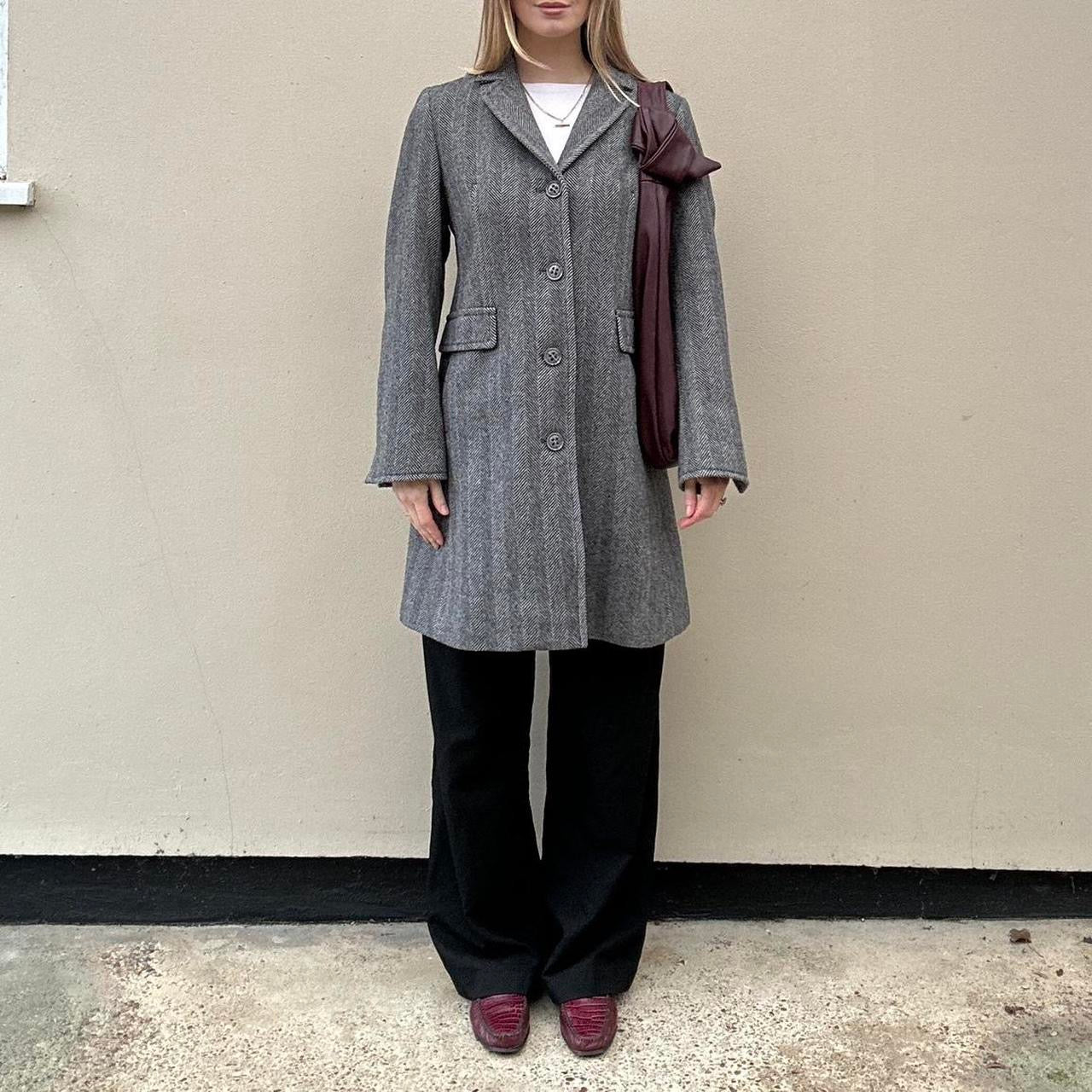 Vintage grey herringbone blazer