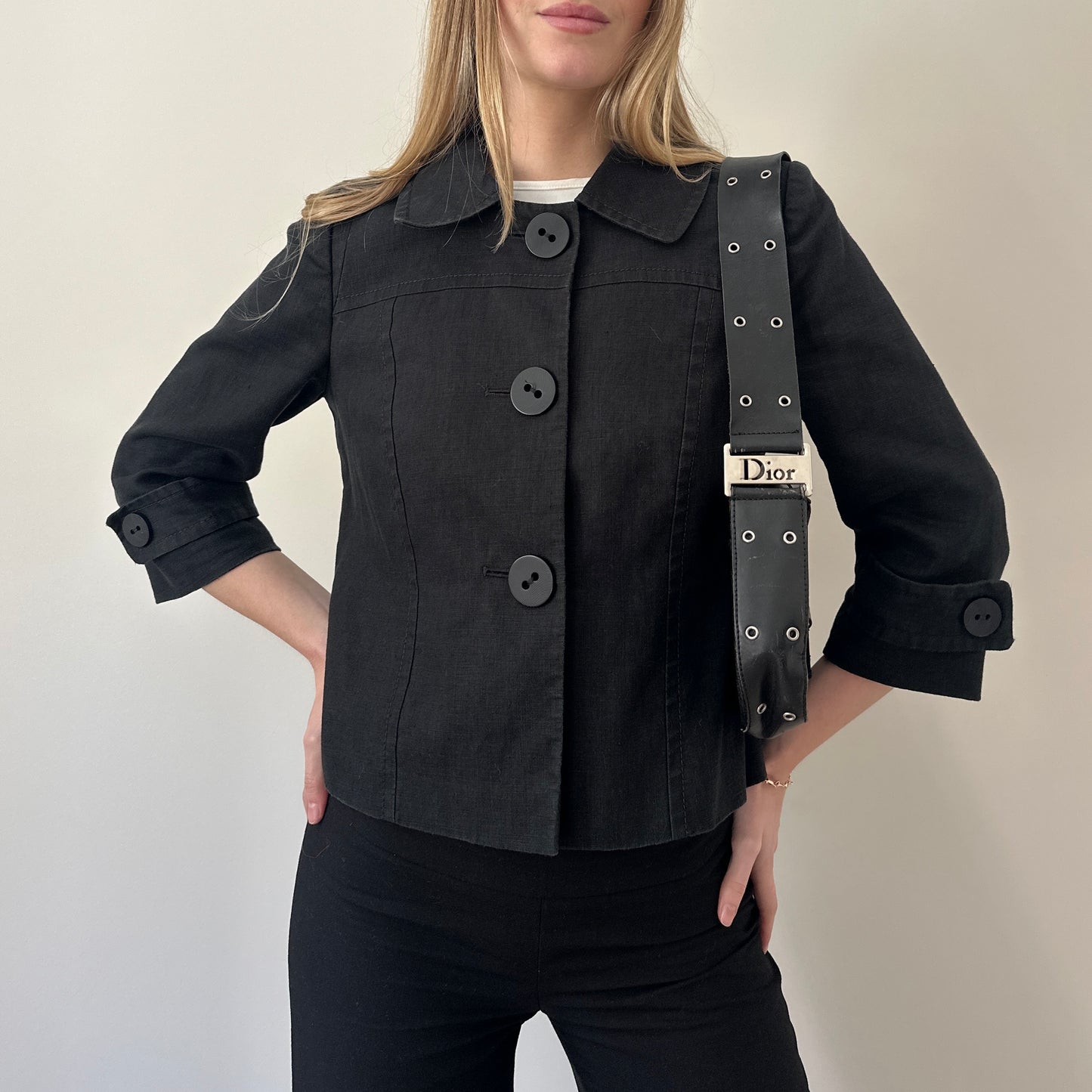 Vintage linen pea coat