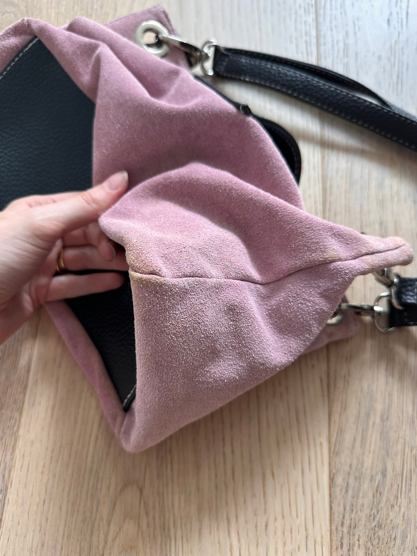 SALE vintage pink suede bag