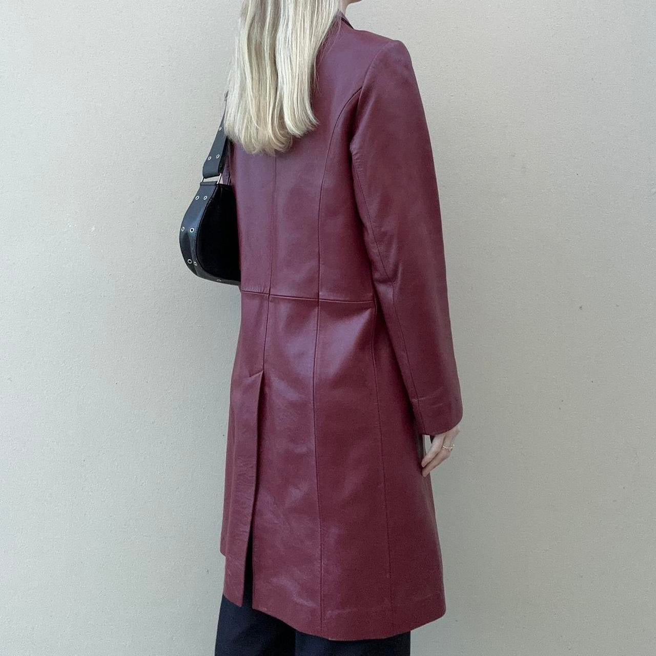 Vintage 00s burgundy leather jacket