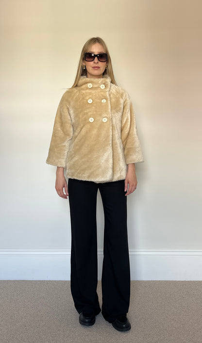 Vintage faux fur double breasted jacket