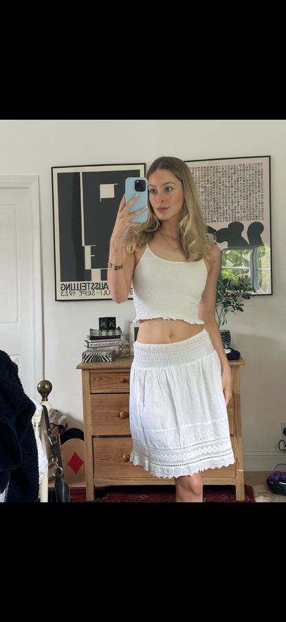 SALE Vintage white midi skirt