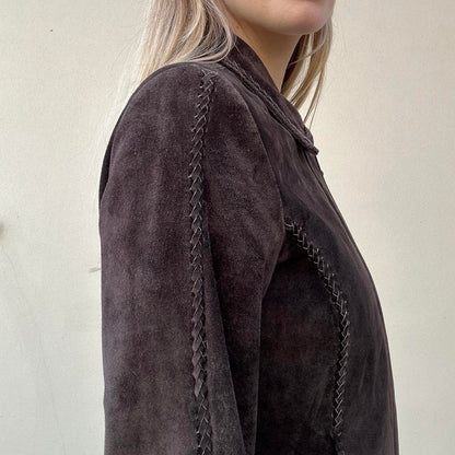 Vintage 00s brown suede jacket