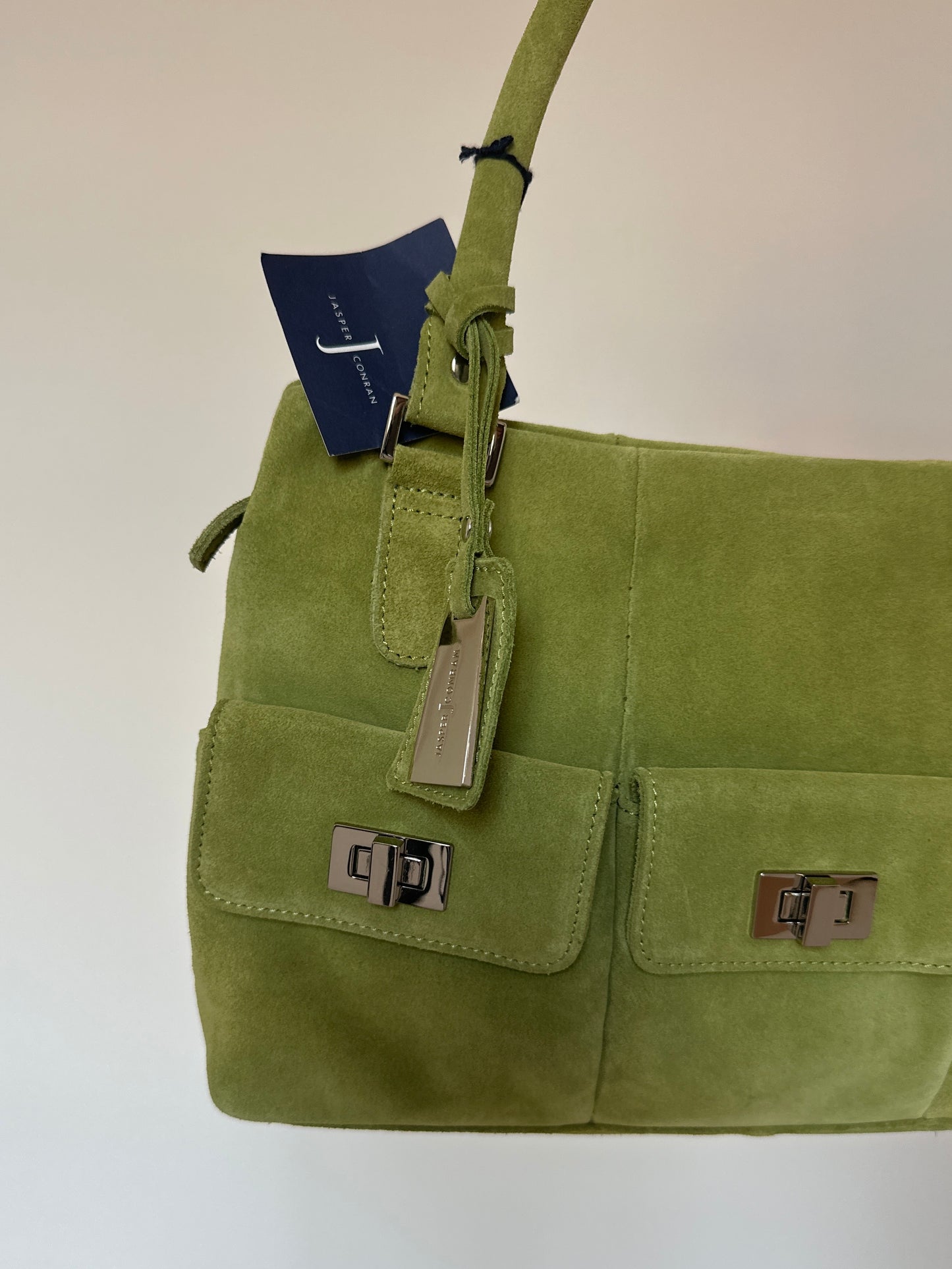 Vintage Suede Lime Green Bag