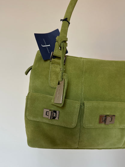 Vintage Suede Lime Green Bag