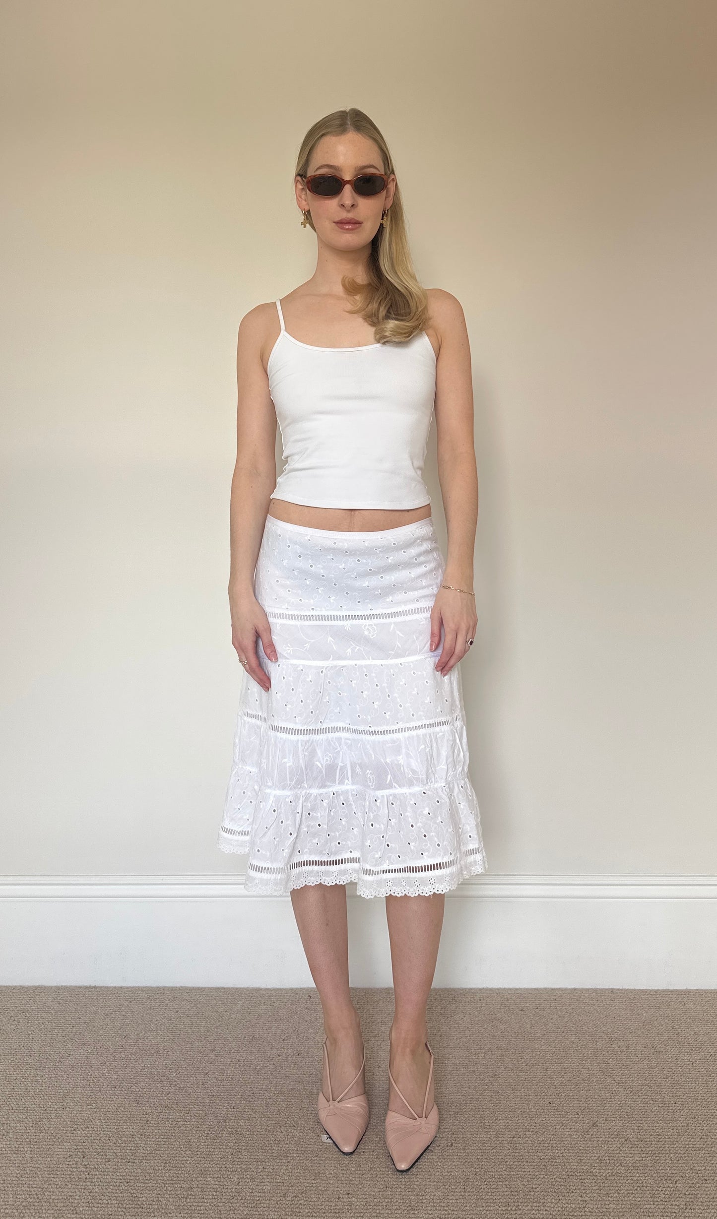 Vintage broidery anglaise skirt