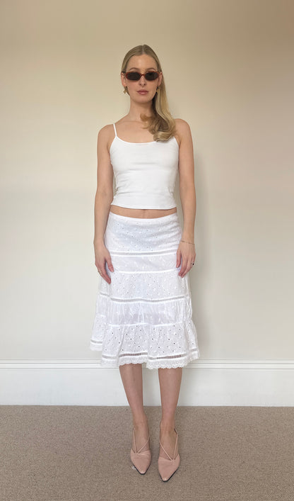 Vintage broidery anglaise skirt