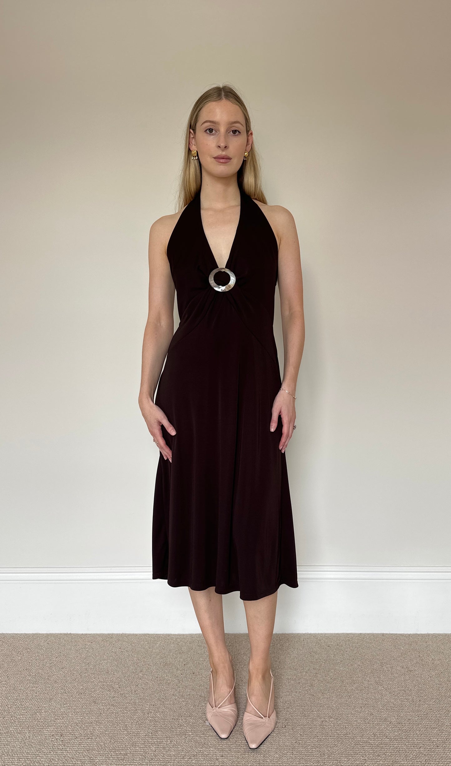 Vintage brown o-ring dress