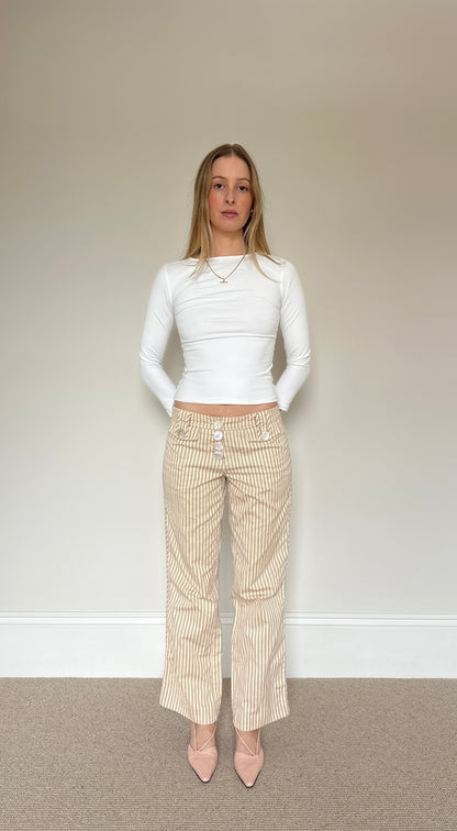 Vintage stripe mother of pearl trousers