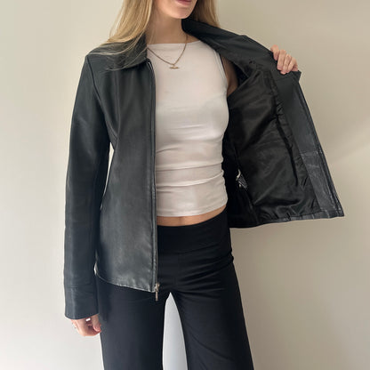 Vintage black leather jacket