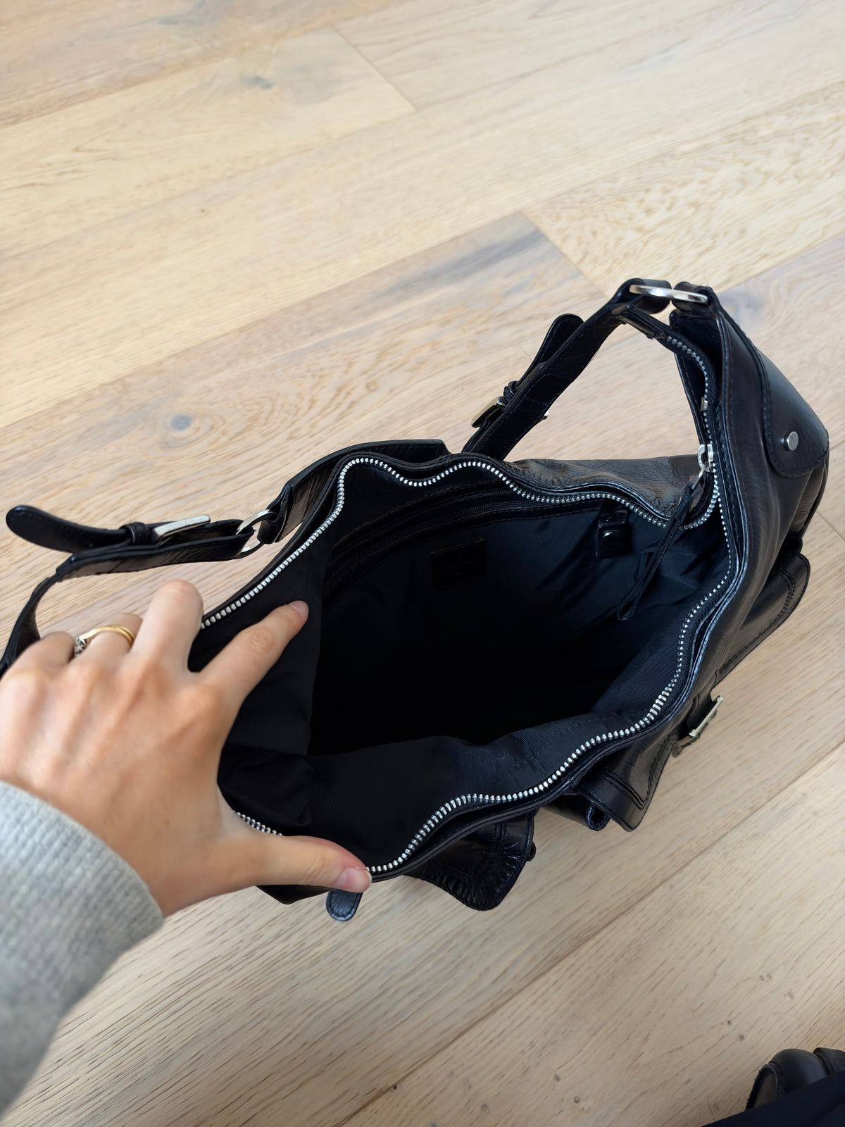 Vintage black saddle bag