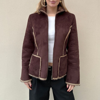 Faux suede brown jacket