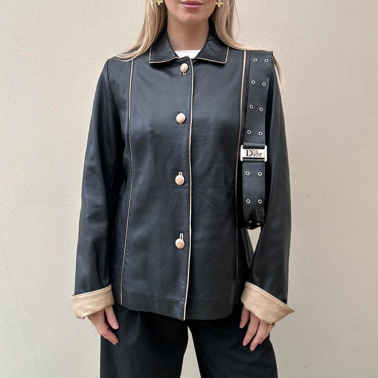 Vintage 90s black leather jacket