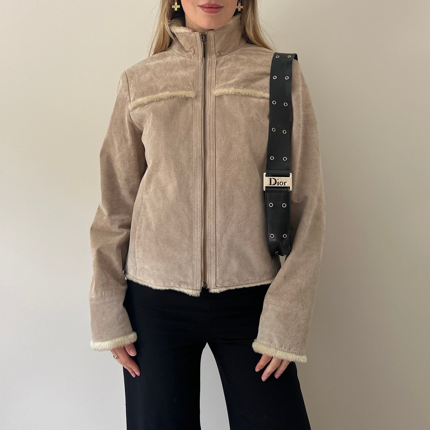 Vintage suede Sherpa jacket