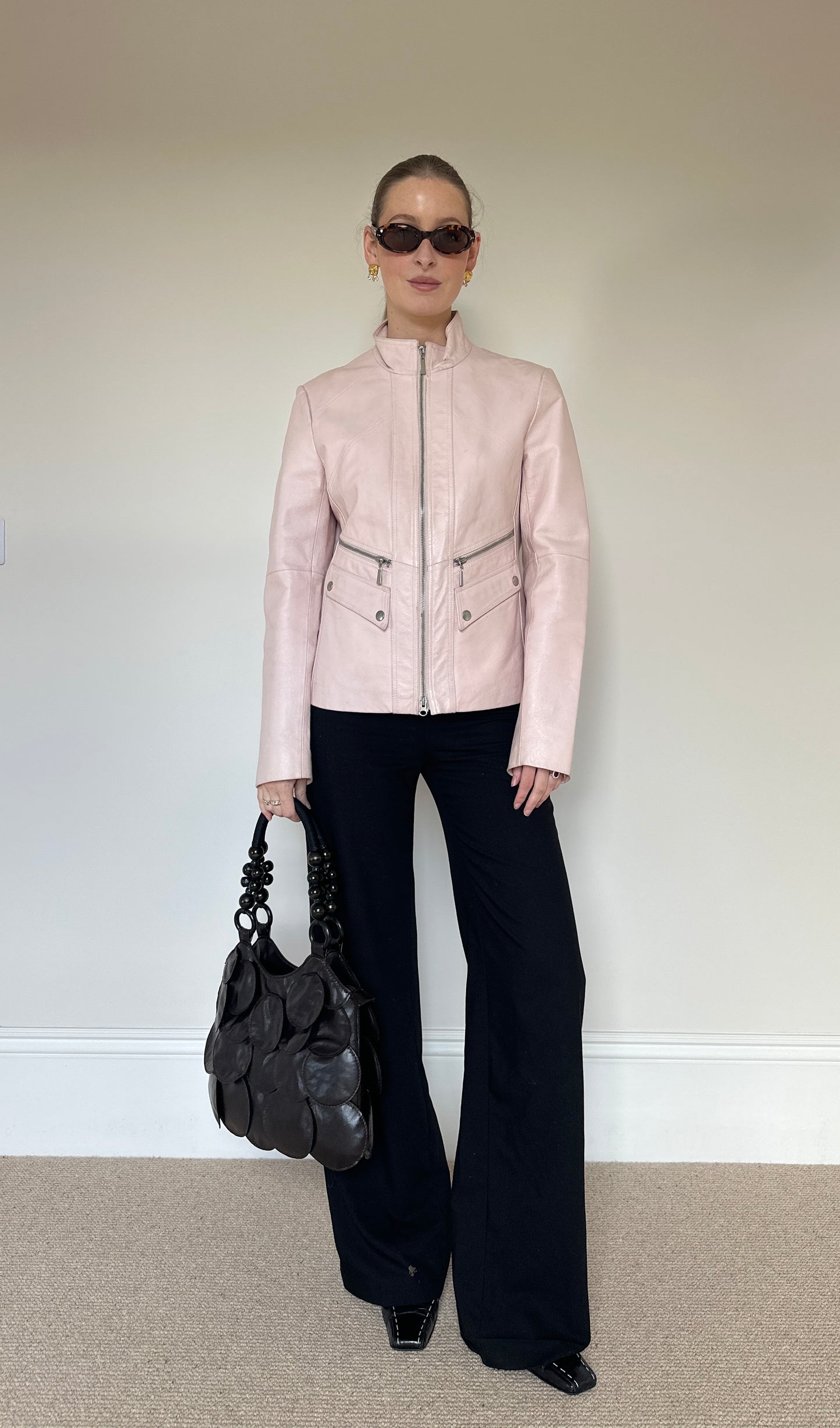 Vintage pink leather jacket