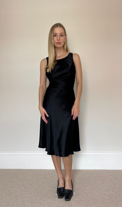 100% Silk Black Dress