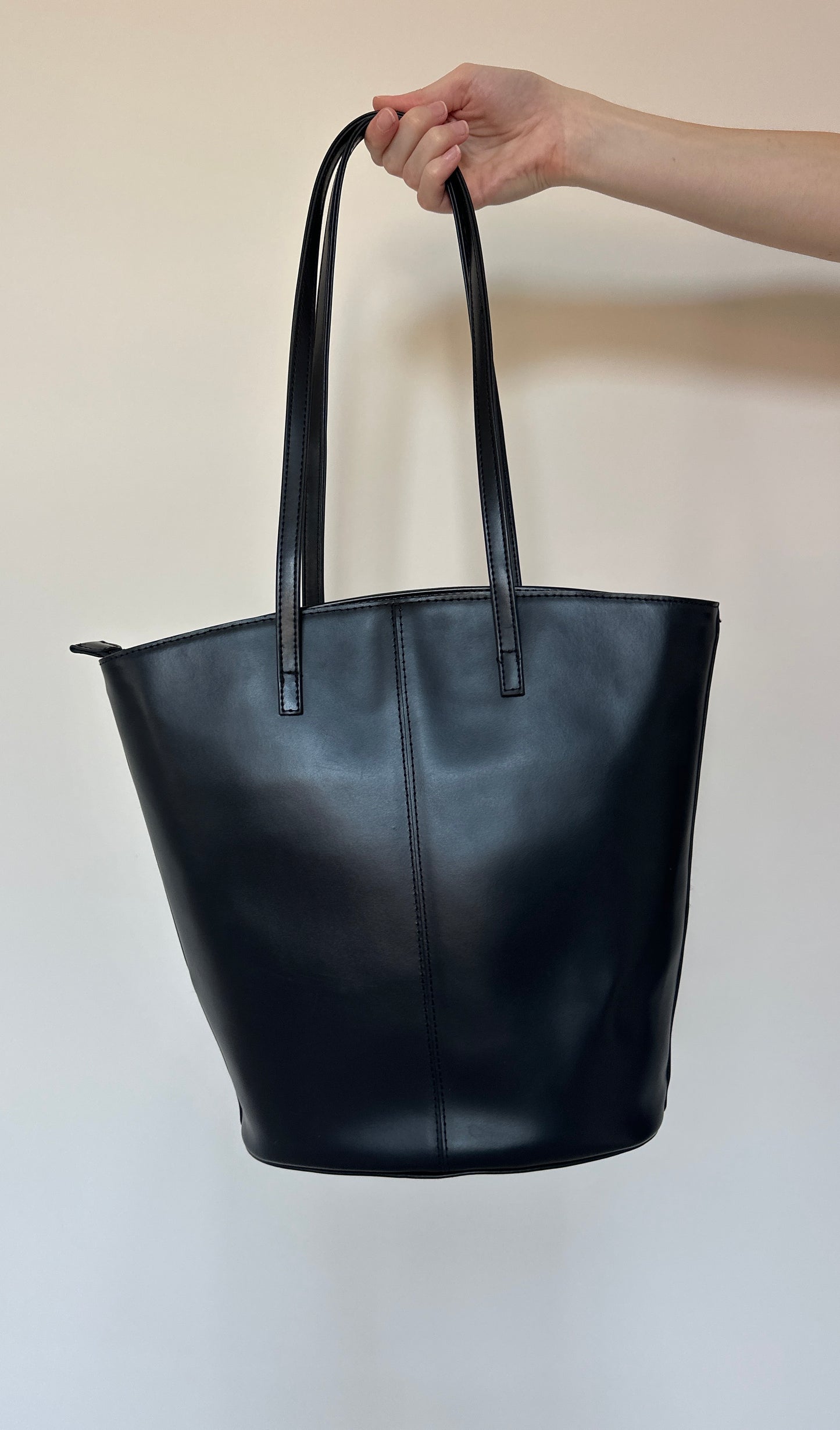 Black leather Tassle Bag