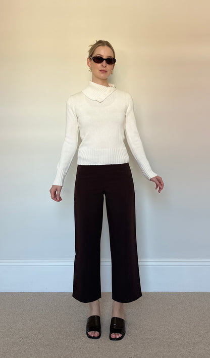 white button jumper